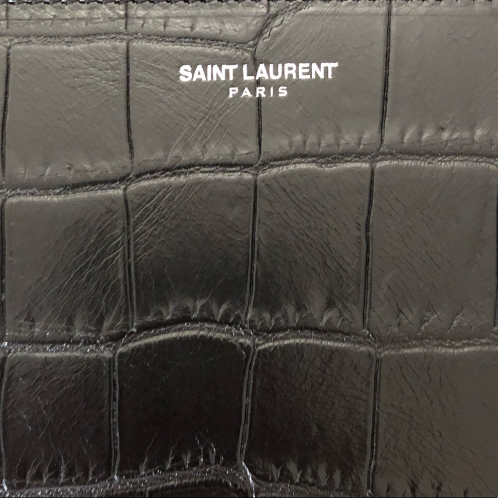 Authentic Saint Laurent Croc Embossed Wallet - Picture 9 of 9
